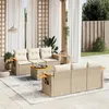 Image de Salon de jardin modulable Vidaxl rotin beige 7 pieces 6 personnes