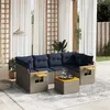 Image de vidaXL Salon de Jardin avec Coussins 7 pcs, Canapés de Patio, Ensemble de Meubles, Mobilier de Terrasse Exterieur, Gris 3226642