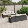 Image de Salon de jardin modulable Vidaxl rotin noir 9 pieces 8 personnes
