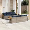 Image de vidaXL Salon de Jardin avec Coussins 9 pcs, Canapés de Patio, Ensemble de Meubles, Mobilier de Terrasse Exterieur, Gris 3226663