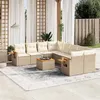 Image de Salon de jardin modulable vidaxl resine tressee 9 pieces beige 62 x 62 x 69 cm