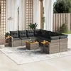 Image de Salon de jardin modulable VIDAXL resine tressee gris 9 pieces 8 personnes