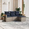 Image de vidaXL Salon de Jardin avec Coussins 4 pcs, Canapés de Patio, Ensemble de Meubles, Mobilier de Terrasse Exterieur, Gris 3226747