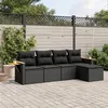 Image de vidaXL Salon de Jardin avec Coussins 5 pcs, Canapés de Terrasse, Ensemble de Meubles de Patio, Mobilier d'Extérieur, Noir 3226755