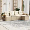Image de Salon de jardin modulable Vidaxl resine tressee beige 5 pieces 62 x 62 5 personnes