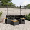 Image de vidaXL Salon de Jardin avec Coussins 5 pcs, Canapés de Terrasse, Ensemble de Meubles de Patio, Mobilier d'Extérieur, Noir 3226776