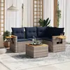 Image de vidaXL Salon de Jardin avec Coussins 5 pcs, Canapés de Patio, Ensemble de Meubles, Mobilier de Terrasse Exterieur, Gris 3226782