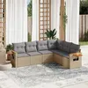 Image de vidaXL Salon de Jardin avec Coussins 6 pcs, Canapés de Terrasse, Ensemble de Meubles de Patio, Mobilier d'Extérieur, Beige 3226843