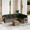 Image de Salon de jardin modulable vidaxl resine tressee 7 pieces gris 62 x 62 x 69 cm 6 personnes