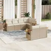 Image de Salon de jardin modulable VIDAXL rotin beige 7 pieces 7 personnes