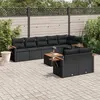 Image de vidaXL Salon de Jardin avec Coussins 9 pcs, Canapés de Terrasse, Ensemble de Meubles de Patio, Mobilier d'Extérieur, Noir 3226993