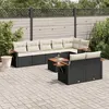 Image de vidaXL Salon de Jardin avec Coussins 9 pcs, Canapés de Terrasse, Ensemble de Meubles de Patio, Mobilier d'Extérieur, Noir 3226994