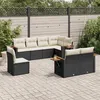 Image de Salon de jardin modulable VIDAXL resine tressee noir 8 pieces 8 personnes