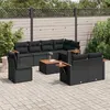 Image de vidaXL Salon de Jardin avec Coussins 9 pcs, Canapés de Terrasse, Ensemble de Meubles de Patio, Mobilier d'Extérieur, Noir 3227007