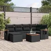 Image de Salon de jardin modulable Vidaxl rotin noir 7 pieces 62 x 62 6 personnes