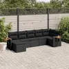 Image de vidaXL Salon de Jardin avec Coussins 7 pcs, Canapés de Terrasse, Ensemble de Meubles de Patio, Mobilier d'Extérieur, Noir 3227028
