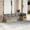 Image de vidaXL Salon de Jardin avec Coussins 7 pcs, Canapés de Terrasse, Ensemble de Meubles de Patio, Mobilier d'Extérieur, Beige 3227032