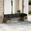 Image de vidaXL Salon de Jardin avec Coussins 7 pcs, Canapés de Terrasse, Ensemble de Meubles de Patio, Mobilier d'Extérieur, Gris 3227033