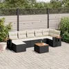 Image de vidaXL Salon de Jardin avec Coussins 8 pcs, Canapés de Terrasse, Ensemble de Meubles de Patio, Mobilier d'Extérieur, Noir 3227036