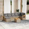 Image de vidaXL Salon de Jardin avec Coussins 8 pcs, Canapés de Terrasse, Ensemble de Meubles de Patio, Mobilier d'Extérieur, Beige 3227039
