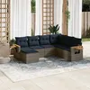 Image de vidaXL Salon de Jardin avec Coussins 7 pcs, Canapés de Patio, Ensemble de Meubles, Mobilier de Terrasse Exterieur, Gris 3227048