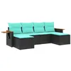 Image de Salon de jardin modulable GENERIQUE resine tressee noir 6 pieces 62 x 62 x 69 cm