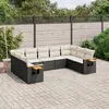 Image de Salon de jardin modulable Vidaxl resine tressee noir 9 pieces 9 personnes