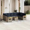 Image de vidaXL Salon de Jardin avec Coussins 10 pcs, Canapés de Patio, Ensemble de Meubles, Mobilier de Terrasse Exterieur, Gris 3227125
