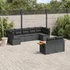 Image de vidaXL Salon de Jardin avec Coussins 9 pcs, Canapés de Terrasse, Ensemble de Meubles de Patio, Mobilier d'Extérieur, Noir 3227126