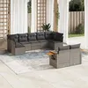 Image de vidaXL Salon de Jardin avec Coussins 9 pcs, Canapés de Terrasse, Ensemble de Meubles de Patio, Mobilier d'Extérieur, Gris 3227131