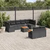 Image de vidaXL Salon de Jardin avec Coussins 10 pcs, Canapés de Terrasse, Ensemble de Meubles de Patio, Mobilier d'Extérieur, Noir 3227133