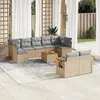 Image de Salon de jardin modulable VIDAXL rotin beige 10 pieces 9 personnes
