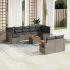 Image de Salon de jardin modulable VIDAXL rotin gris 10 pieces 9 personnes