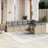 Image de vidaXL Salon de Jardin avec Coussins 9 pcs, Canapés de Terrasse, Ensemble de Meubles de Patio, Mobilier d'Extérieur, Beige 3227144
