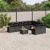 Image de vidaXL Salon de Jardin avec Coussins 10 pcs, Canapés de Terrasse, Ensemble de Meubles de Patio, Mobilier d'Extérieur, Noir 3227147