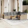 Image de Salon de jardin modulable VIDAXL beige 9 personnes 10 pieces 62 x 62 x 69 cm resine tressee