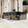 Image de Salon de jardin modulable vidaxl resine tressee gris 9 personnes 62 x 62 x 69 cm 10 pieces