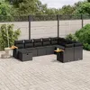 Image de vidaXL Salon de Jardin avec Coussins 10 pcs, Canapés de Terrasse, Ensemble de Meubles de Patio, Mobilier d'Extérieur, Noir 3227154