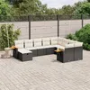 Image de Salon de jardin modulable VIDAXL rotin noir 10 pieces 9 personnes