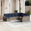 Image de vidaXL Salon de Jardin avec Coussins 10 pcs, Canapés de Patio, Ensemble de Meubles, Mobilier de Terrasse Exterieur, Gris 3227160