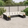 Image de Salon de jardin modulable Vidaxl resine tressee noir 10 pieces 62.0 x 62 x 69 10 personnes