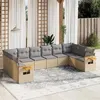 Image de vidaXL Salon de Jardin avec Coussins 10 pcs, Canapés de Terrasse, Ensemble de Meubles de Patio, Mobilier d'Extérieur, Beige 3227165