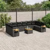 Image de Salon de jardin modulable VIDAXL rotin noir 11 pieces 10 personnes