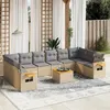 Image de Salon de jardin modulable VIDAXL rotin beige 11 pieces 10 personnes