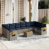 Image de vidaXL Salon de Jardin avec Coussins 11 pcs, Canapés de Patio, Ensemble de Meubles, Mobilier de Terrasse Exterieur, Gris 3227174