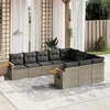 Image de Salon de jardin modulable Vidaxl resine tressee gris 10 pieces 10 personnes