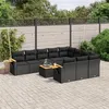 Image de Salon de jardin modulable Vidaxl resine tressee noir 11 pieces 10 personnes