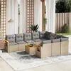 Image de Salon de jardin modulable VIDAXL resine tressee beige 11 pieces 10 personnes