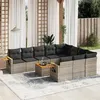 Image de Salon de jardin modulable Vidaxl resine tressee gris 11 pieces 11 personnes