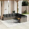 Image de Salon de jardin modulable vidaxl rotin 10 personnes 10 pieces